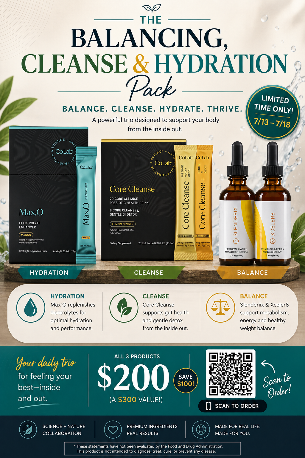 Balancing, Cleanse, Hydration Pack